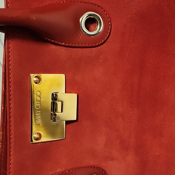 Jimmy Choo Red Suede Handbag - Picture 3 of 11